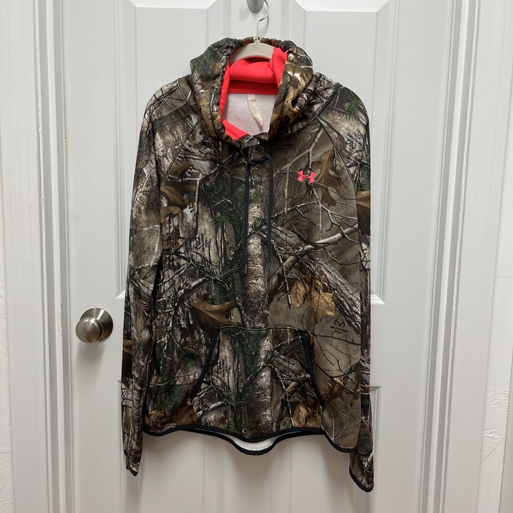 Under Armour Realtree Xtra Camo ColdGear Hoodie Pink XL Pullover Camouflage